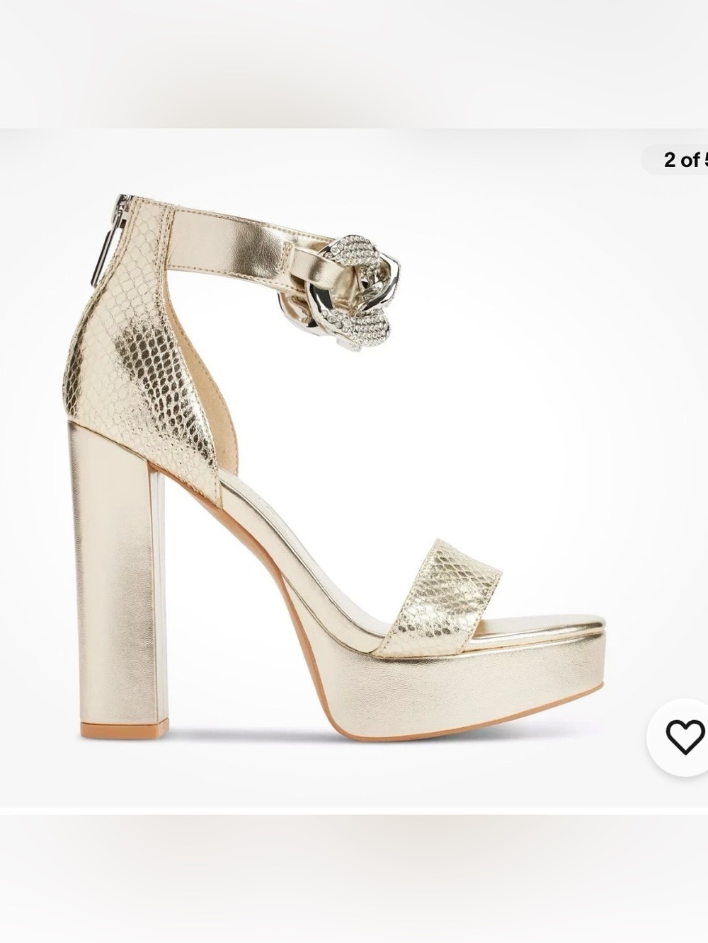 Karl Lagerfield Gold platform Ankle strap chunky Heel Sz 8.5